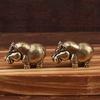 Rustic Copper Animal Sculpture 1Pc Rhinoceros Figurine Decorative Ornament for Home Office Tabletop Decoration