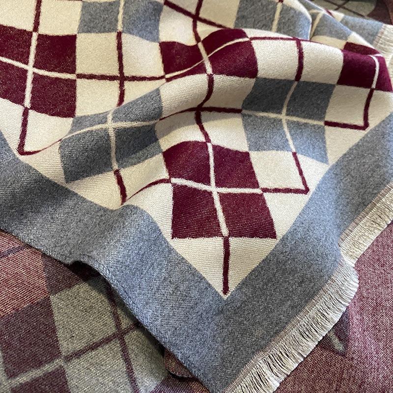 New Imitation Cashmere Scarf for Women's Autumn and Winter New Tianzige Thickened Warm Dual-purpose Scarf