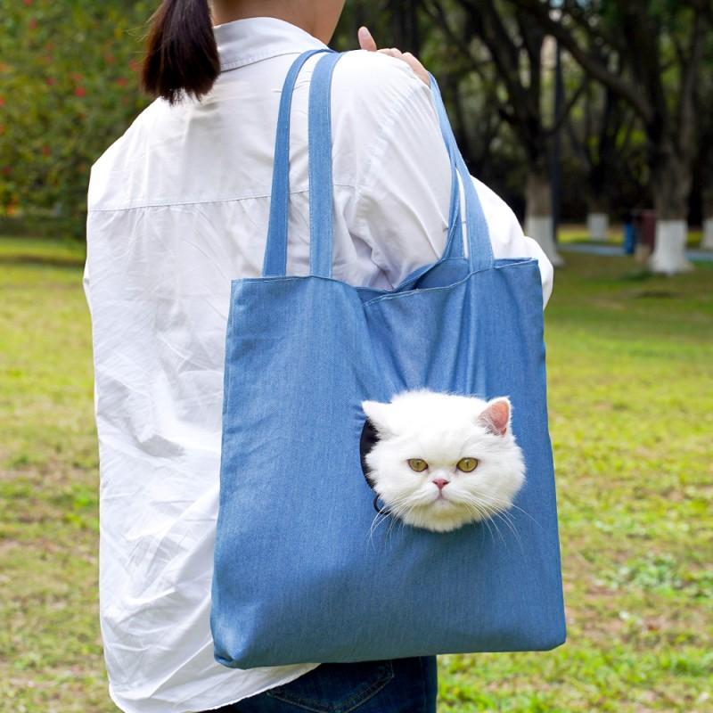 Pet Carrier Bag Small Dogs Cats Shoulder Portable Travel Handbag With Cartoon Animal Print