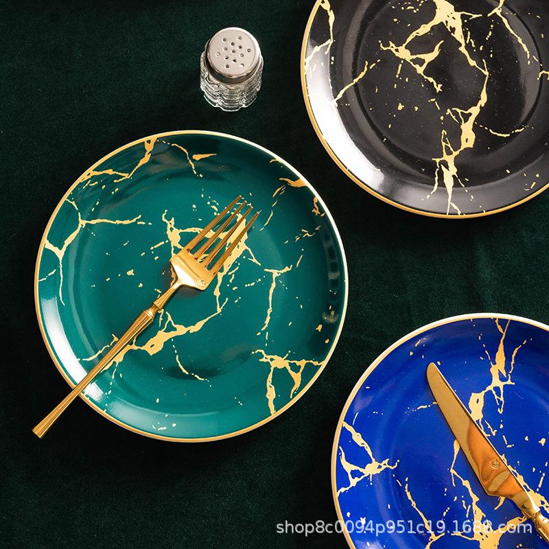 Посуда в европейском стиле Пномпень мраморная тарелка тарелка для западных блюд тарелка для стейка бытовая посуда банкетная выставочный зал
