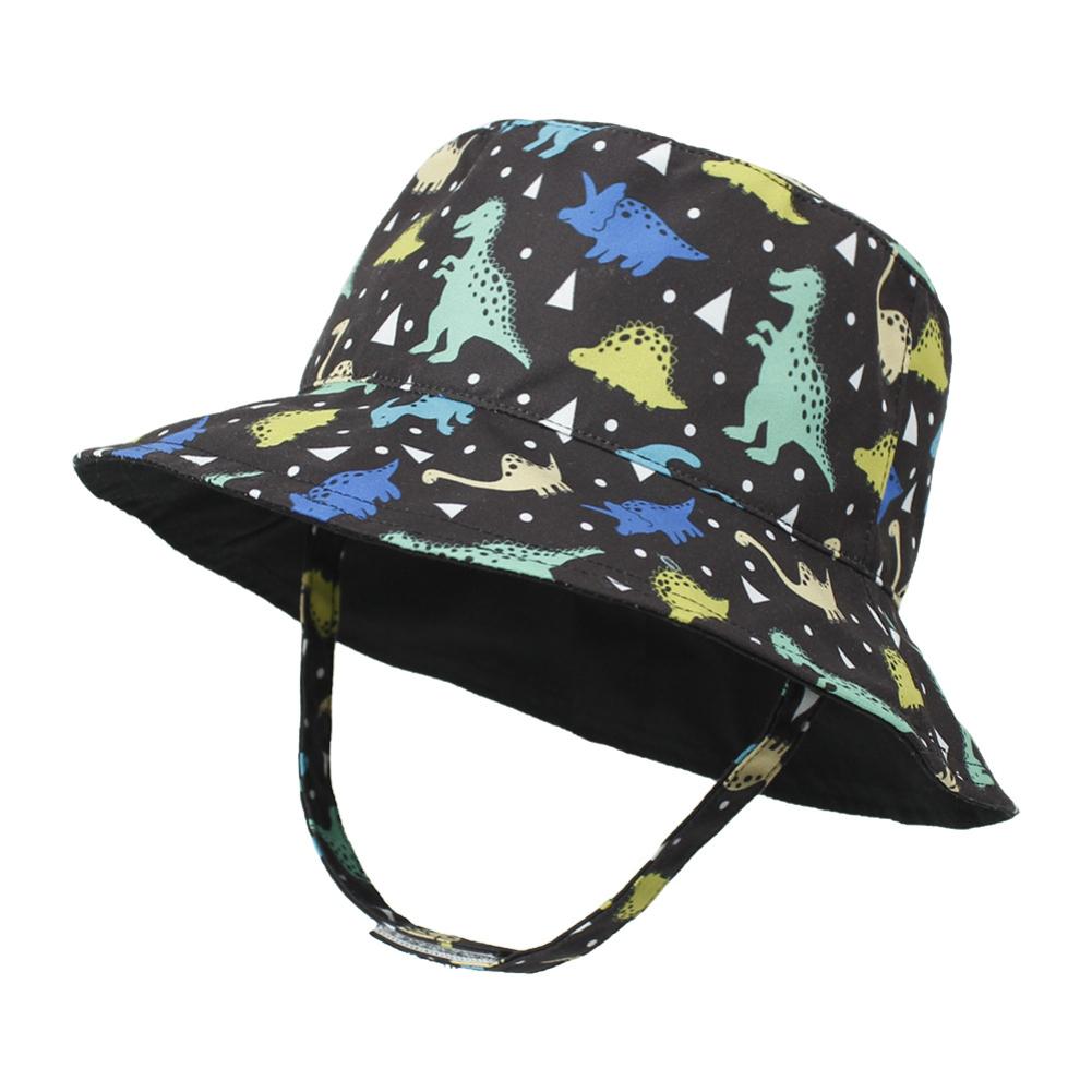 Sun Hat Cartoon Printing Sun Protection Toddler Bucket Hat Summer Reversible Fishing Cap