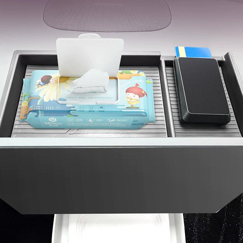 For XPENG P7+ 2026-2027 Storage Box Behind The Screen Tissue Box Partitioning for Storage Automobile Modification Supplies