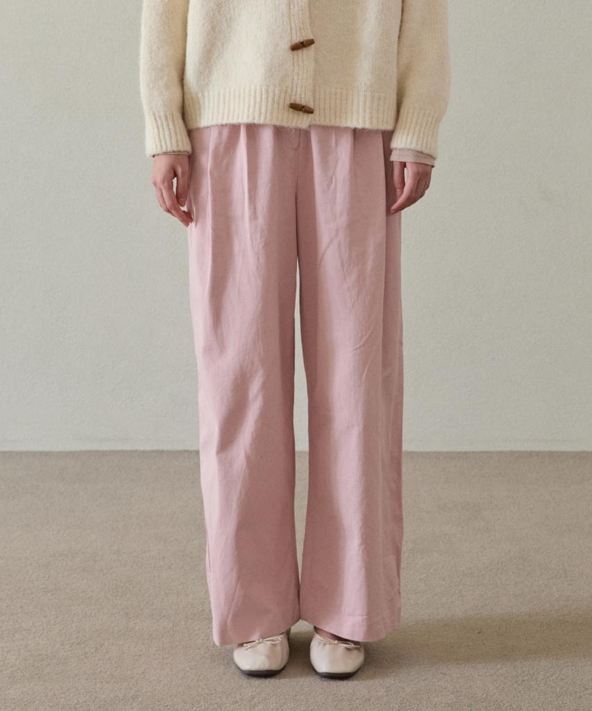 WIOE Pintuck Cotton Wide Pants_Pink