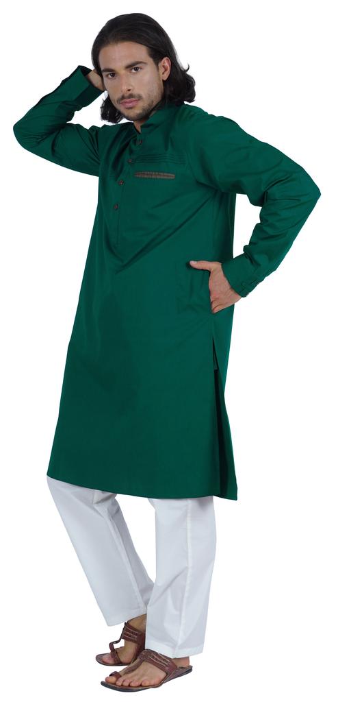 Atasi Мужская длинная однотонная кофта Henley с длинным рукавом и воротником-стойкой, этническая длинная