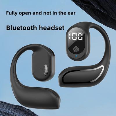 Новые беспроводные наушники Bluetooth с шумоподавлением, большой мощностью и долгим сроком службы, цифровой дисплей, 5.3, безушные автомобильные спортивные наушники