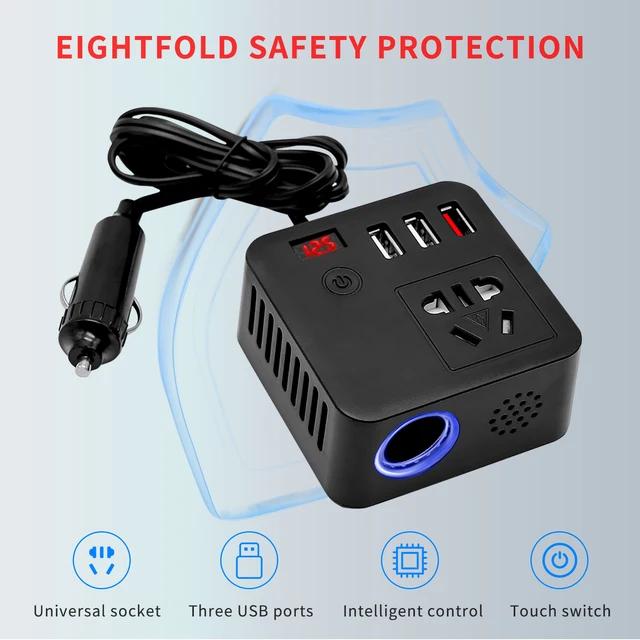 Автомобильный инвертор 150 Вт пиковый DC12 В/24 В в 110 В/220 В светодиодные дисплейные розетки адаптер питания инвертора с зарядным устройством QC 3.0 USB