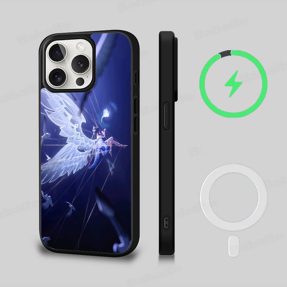 Genshin Impact Коломбина Для Magsafe Чехол для телефона Для IPhone 17 Air 16 15 14 13 12 11 Pro Max Plus Ударопрочный чехол