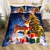 Marry Christmas Deer 3D Printed Bedding Set Fresh Style Cozy Soft Duvet Cover King Queen Twin Size Birthday Gift Bedroom Decor
