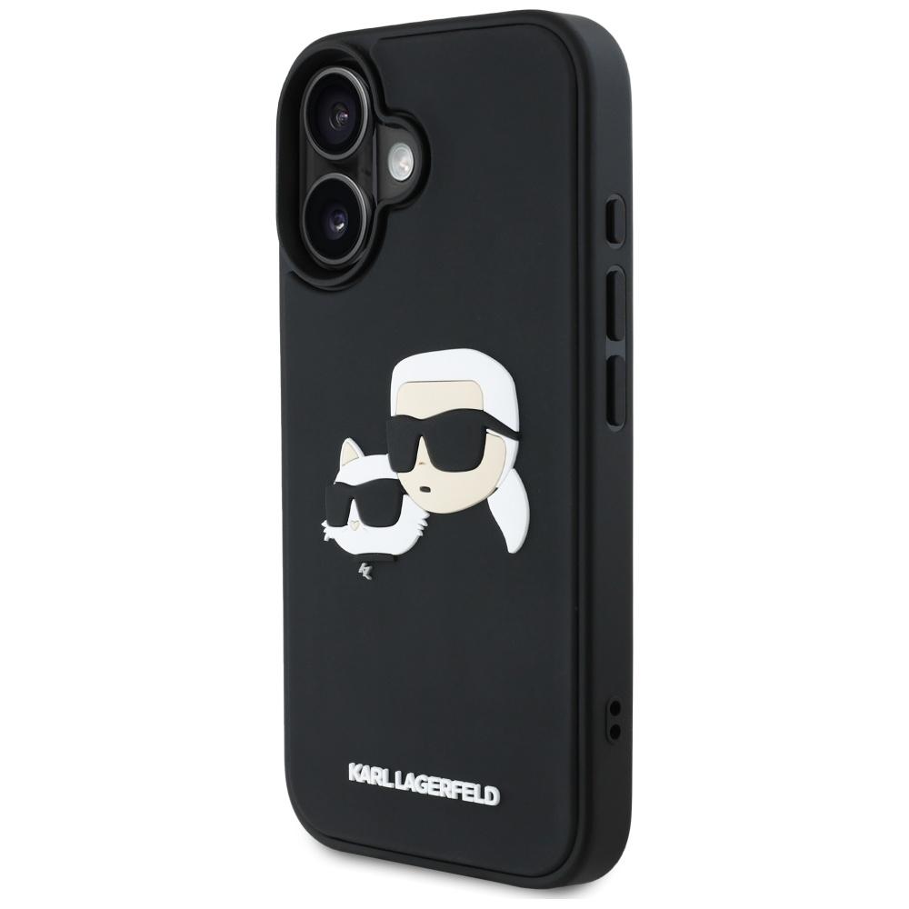 Karl Lagerfeld Hc 3D Rubber Double Heads Case For Iphone 16 Black