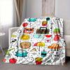 1pc Doodle Patterns Blanket Warm, Cozy, And Soft, Suitable for Sofas, Beds, Cars, And Office Use.Perfect for Camping And Travel, Making It a Great Gif
