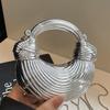 Акриловая цепочка сумка-пельмень осень новая мода нишевая сумка на плечо женская глянцевая вечерняя сумка
