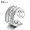 Женское кольцо Lindon с цирконом, ювелирное кольцо для вечеринки