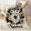 German Football Crest Artwork Personalized Text Blanket Multi-purpose Personalized Blanket Durable Comfort Throw For Bedding Bed Office Livingroom