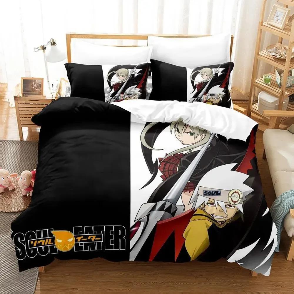 Комплект постельного белья Soul Eater Single Twin Full Queen King Size Bed Set Adult Kids Bedroom Duvet cover Sets 3D Print Anime Bed Sets