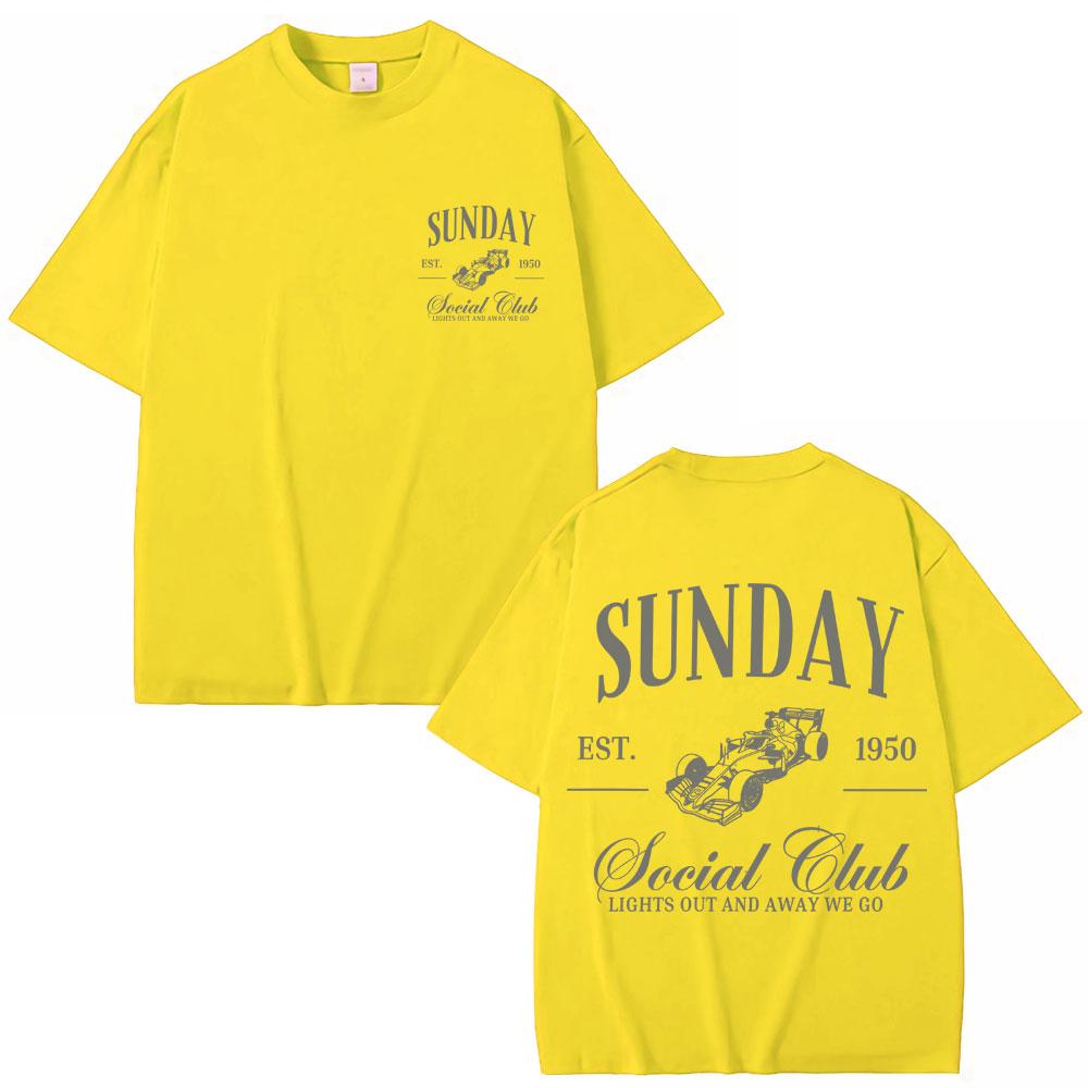 Графическая футболка Sunday Social Running Club Мужская Женская Спортивная Гонки Винтажная Мода Короткий Рукав Свободная Футболка