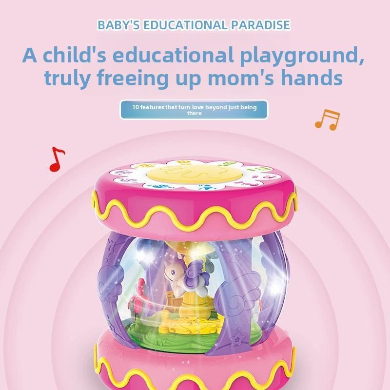Toddler Unicorn Handheld Percussion Instrument With Music And Light For Early Education Play