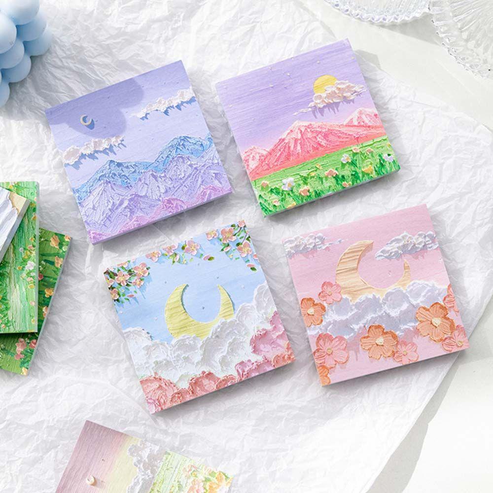 Note Writing Pads Memo Note Memo Pad landscape Oil Painting Sticky Note Sticky Note Paper