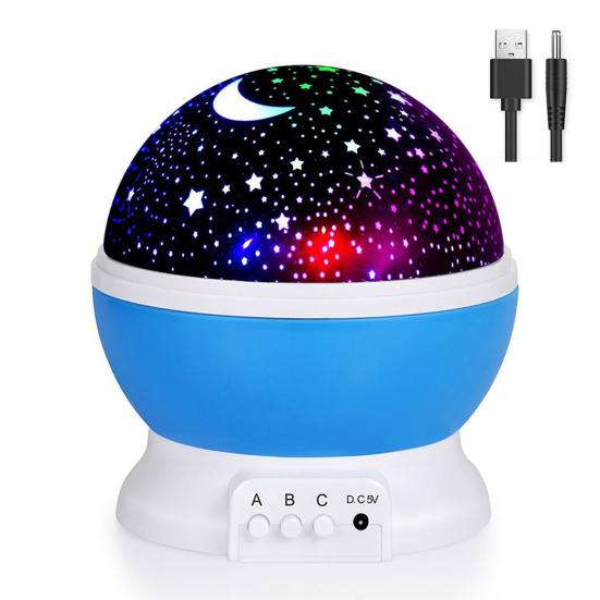 Светодиодный ночник с USB-кабелем, вращающийся на 360 градусов, без бликов, романтический, красочный, звездный проектор, настольная лампа, украшение
