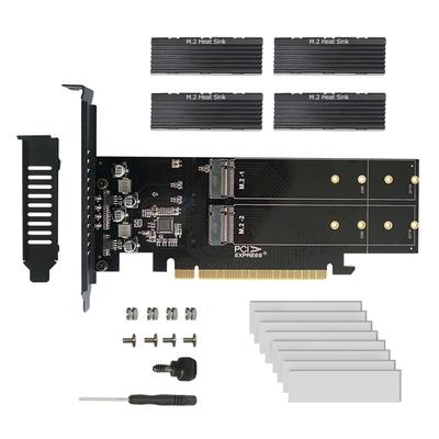 Карта адаптера Pcie к M2, Pcie X16, 4-портовый M2 Nvme M Key, SSD, дополнительная карта M.2, адаптер Pci Express X16, карта расширения Vroc Raid Chia