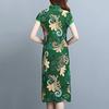 Леди Cheongsam в китайском стиле, винтажный воротник-стойка с высоким разрезом, летнее Ципао для сценического шоу