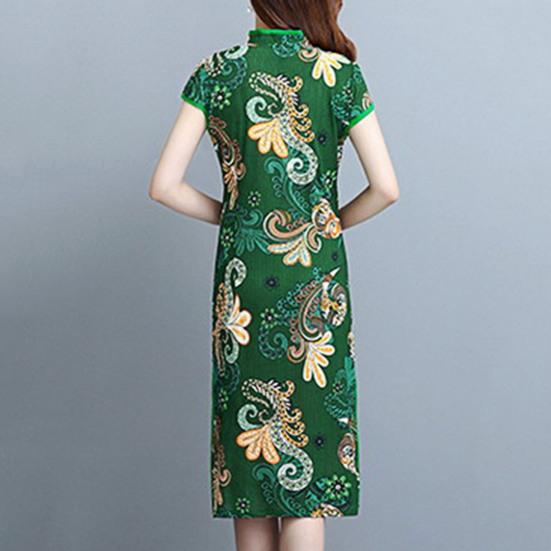 Леди Cheongsam в китайском стиле, винтажный воротник-стойка с высоким разрезом, летнее Ципао для сценического шоу