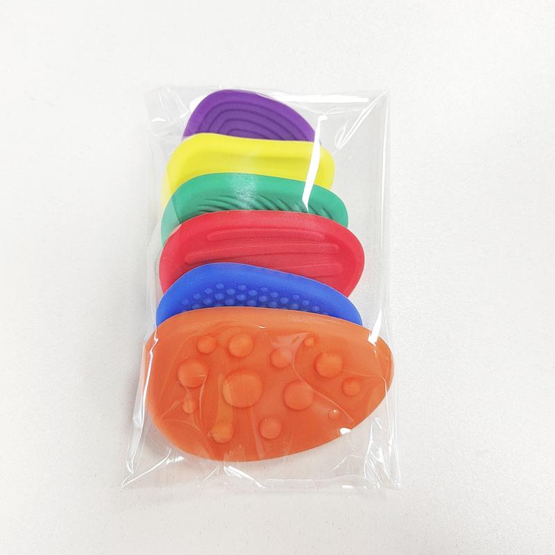 6Pcs Fidget Sensory Stone For Kids Adults Worry Stones Silicone Textured Adhd Autism Anxiety Stress Relief Toys Classroom Prize