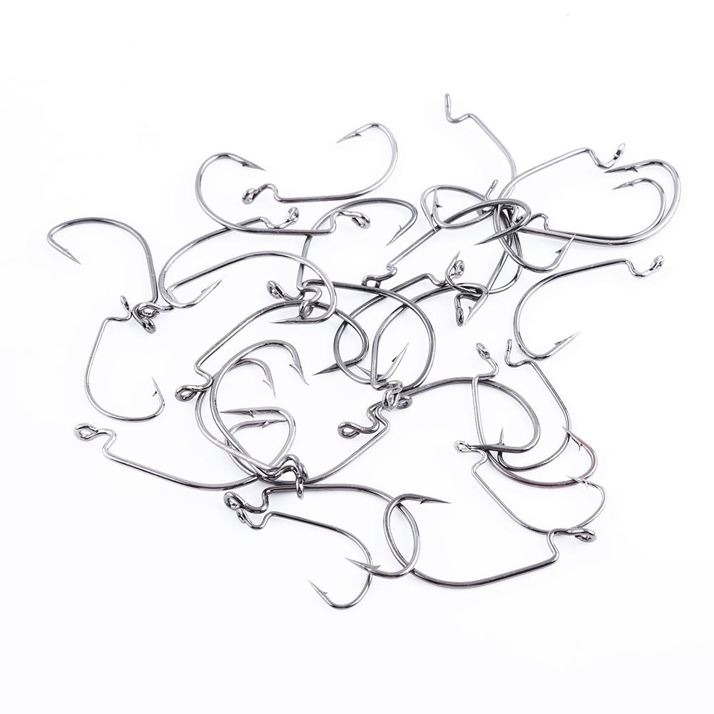 50шт коробка офсетный рыболовный крючок кривошип червь джиг высокоуглеродистая сталь рыболовные принадлежности инструменты