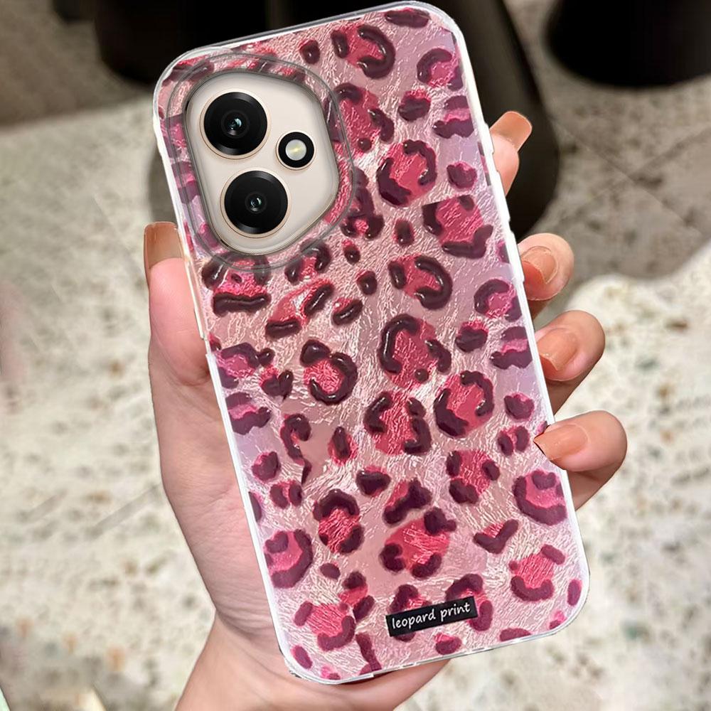Korean Fashion Pink Leopard Print Phone Case for Honor 400 200 90 Smart Pro Magic7 70 Lite X9a X9c X9b X8b X8a X8c X7c X7b Cover