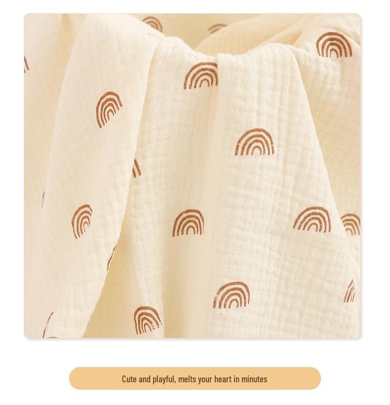 Двухслойный мультяшный радужный хлопковый марлевый слюнявчик-полотенце