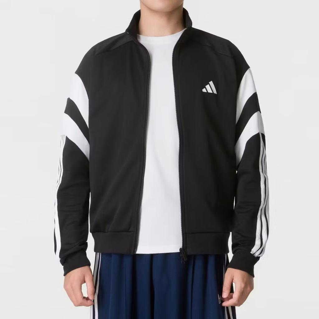 adidas Повседневная вязаная спортивная куртка с воротником-стойкой, рукавами реглан, длинным рукавом, мужская куртка KF4764