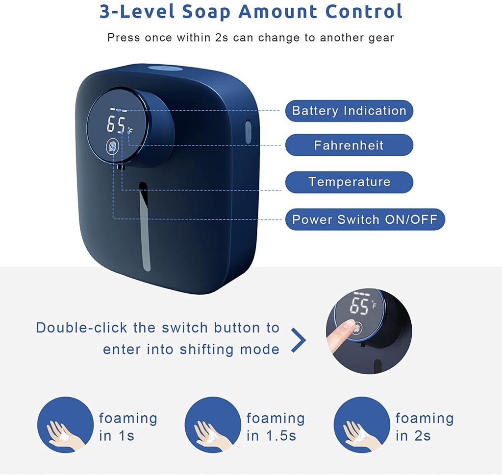 Диспенсер для мыла настенный электрический пенящийся светодиодный дисплей бесконтактный инфракрасный индукционный дозатор мыла дозатор жидкости