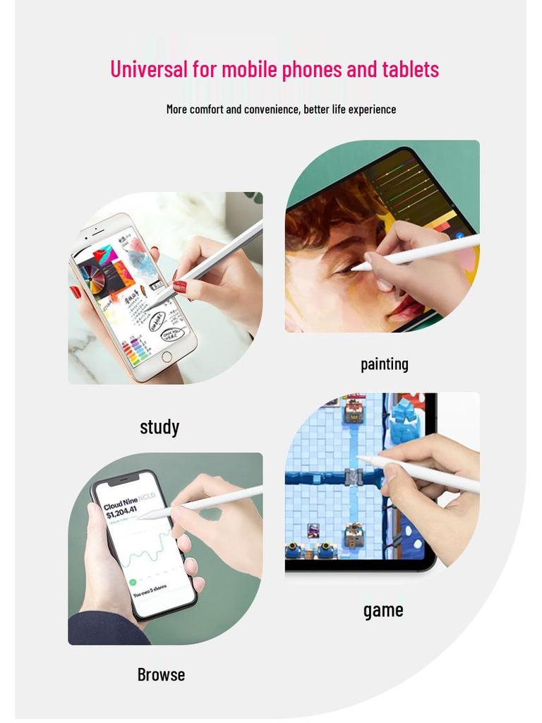 Емкостный стилус для сенсорных экранов iPad, OPPO, Xiaomi, VIVO и Huawei