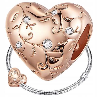 Charms Plated Heart Pr 925 S925 Bead Twig Beads Zircons