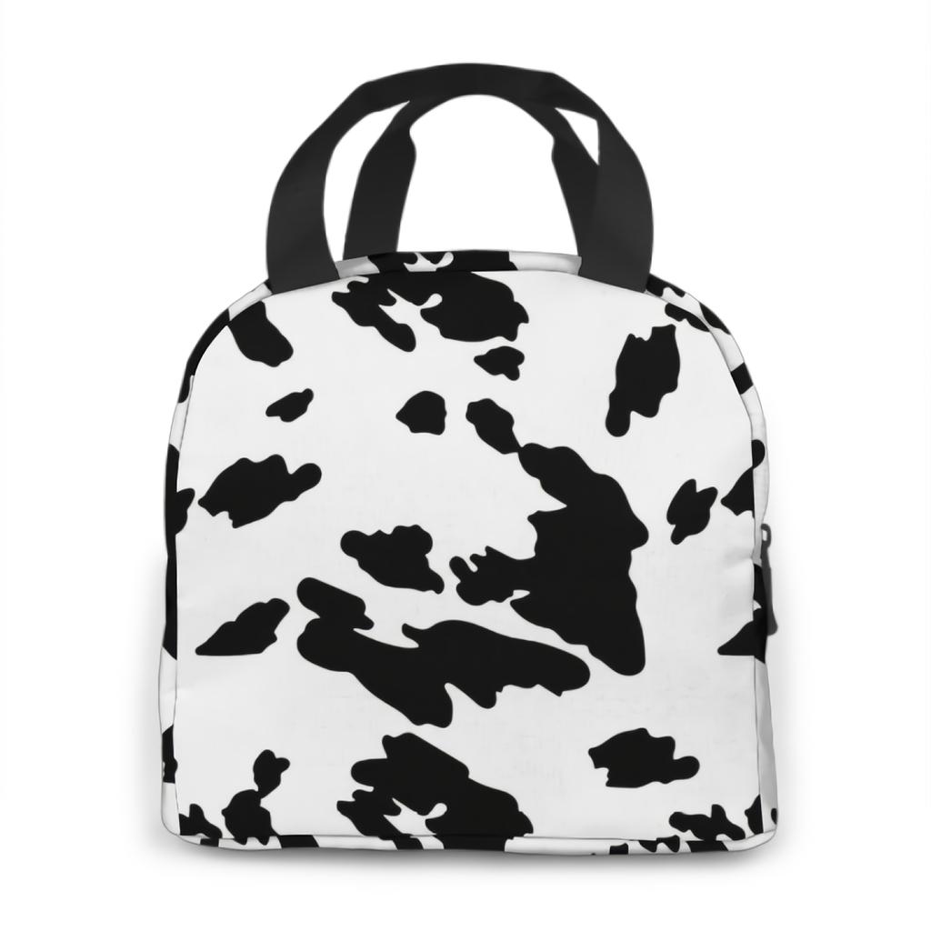 Изолированная сумка для обеда с узором из коровьей кожи, контейнеры для ланча для женщин и мужчин, магазины, офис, школа, пикник