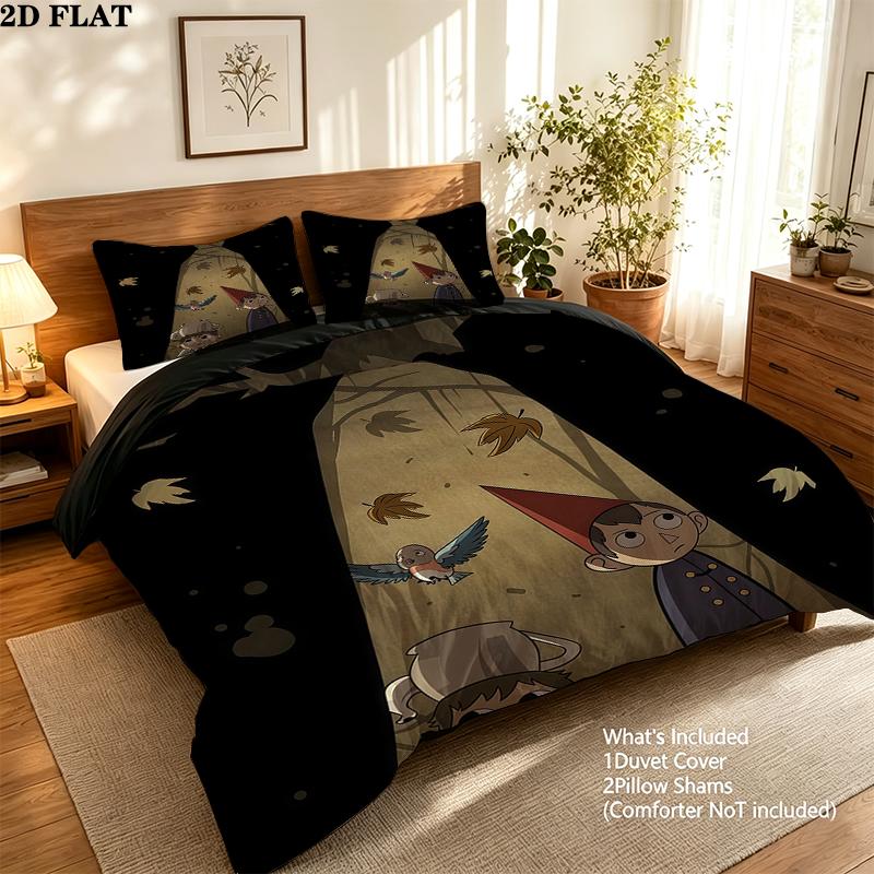 Over the Garden Wall Pattern Bedding Home Decoration Birthday Gift ( 1 duvet cover + 2 pillowcase, without core),fan merchandise.