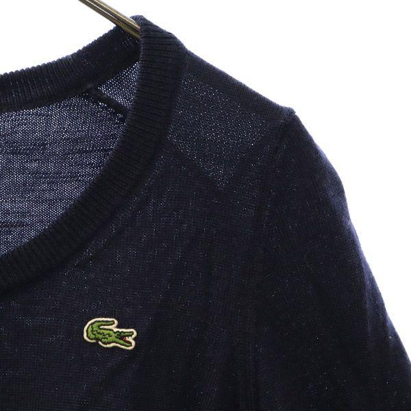 Lacoste Шерстяной свитер с вязаным узором и нашивкой, с длинным рукавом, размер 34, женский, б/у
