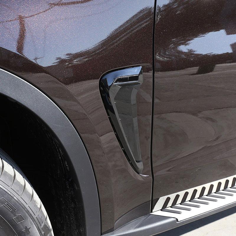 For BMW X5 F15 X5M F85 2014-2018 ABS Black/Silver/Carbon Fiber car shark gill side fender vent sticker Auto