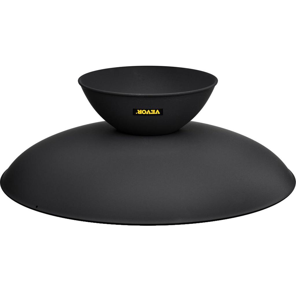 Fire Pit Bowl, 30-Inch Deep Round Cast Iron Fire Bowl, Wood Burning for Outdoor Patios, Backyards & Camping Uses, with A Stable Bowl Designed Base and
