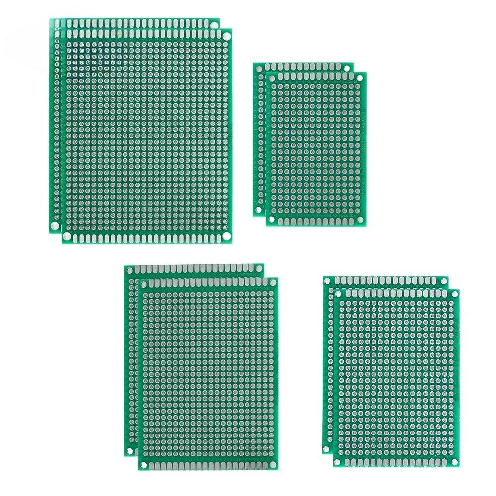 8 шт. Макетная плата PCB Плата для прототипирования Зеленая двусторонняя печатная плата 4x6 см 5x7 см 6x8 см 7x9 см DIY Электронный набор