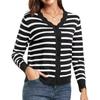 Women's Sweater for Spring and Autumn with Ruffled V-Neck and Buttoned Knit Cardigan Top