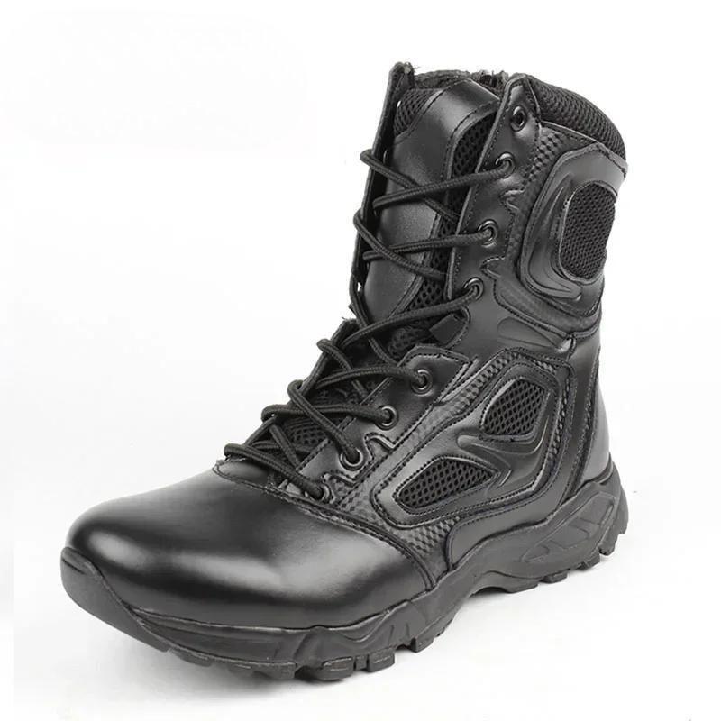 Men's Tactical Boots Men Black Desert Safety Shoes Motorcycle Breathable Assault Combat Ankle Boots for Man Size 39-46