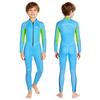 Kids Full Wetsuit Snorkeling Diving Surfing Warm Thermal Long Sleeve Pants UV Protection Black Light Blue