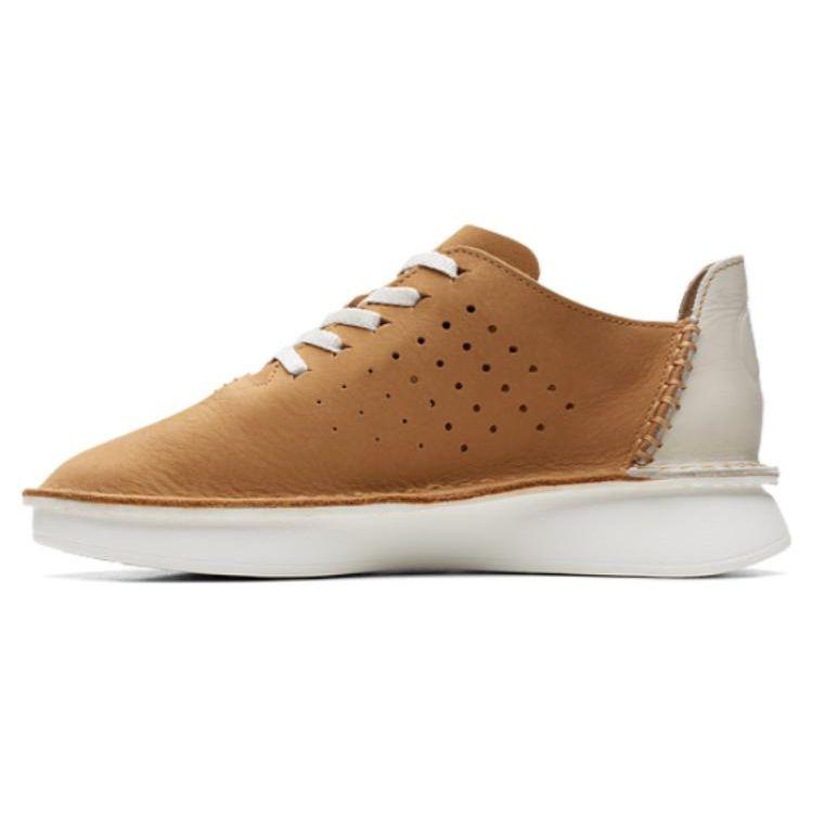 Clarks Кожаные Мягкие Удобные Дышащие Низкие Спортивные Повседневные Кроссовки Женские Хаки 261704214