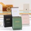 Super Mini 2025 Calendar 2025 Gold Stamping Cover Simple Style Portable Size Planner Memo Table Accessories