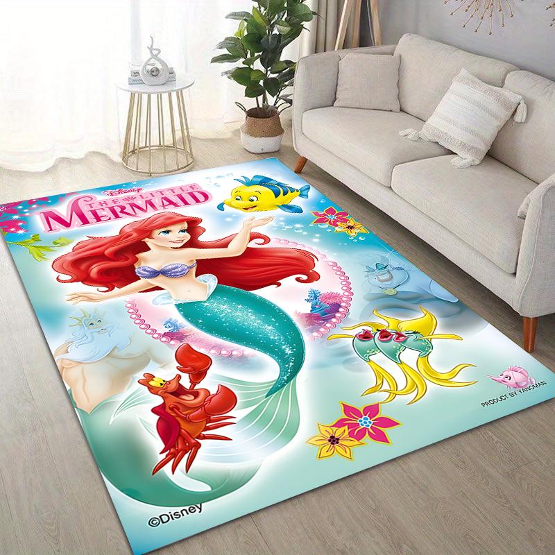 1PC Disney The Little Mermaid Print Carpet for Living Room Bedroom Kid's Room Home Decor Pink Room Decor Area Rug Non-slip Mat