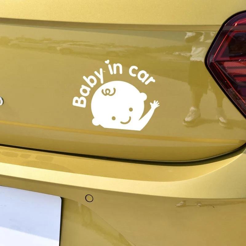 Знак безопасности для младенцев в машине Наклейка на автомобиль Светоотражающая наклейка Предупреждающая наклейка Милая наклейка на окно автомобиля для младенцев Наклейка на автомобильные аксессуары