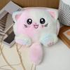 Rainbow Cat Shoulder Bag Faux Fur Stuffed Doll Bag Portable Plush Crossbody Bag  Streetwear