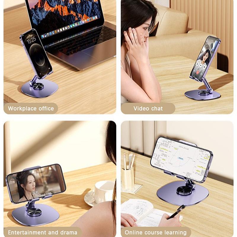 Металлический держатель для мобильного телефона с вращением на 360 градусов, регулируемая гибкая складная подставка для мобильного телефона, настольная подставка для планшета