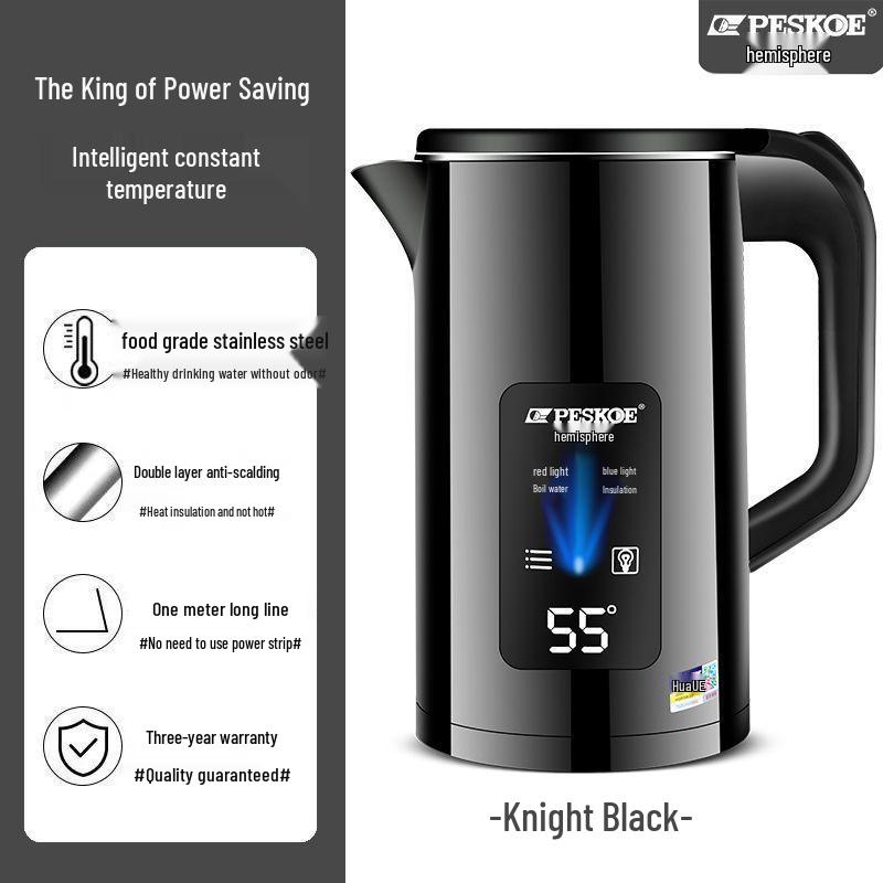 Электрический чайник с двойными стенками Wanlida с автоматическим отключением для домашнего и гостиничного использования