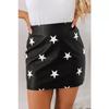 Star Black Fit Unique Slim Skirt Fashion Designer Lambskin Women's Sexy Genuine Leather
